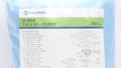 Halyard 88331 U-Bar Pack III-Chest Standard Back Table Cover Level 4